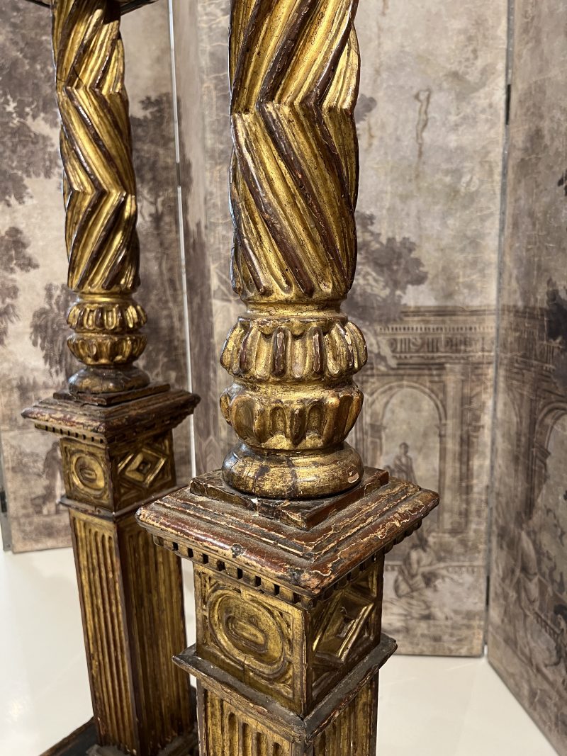 Antique Italian Column Fragment Candlesticks - Image 3