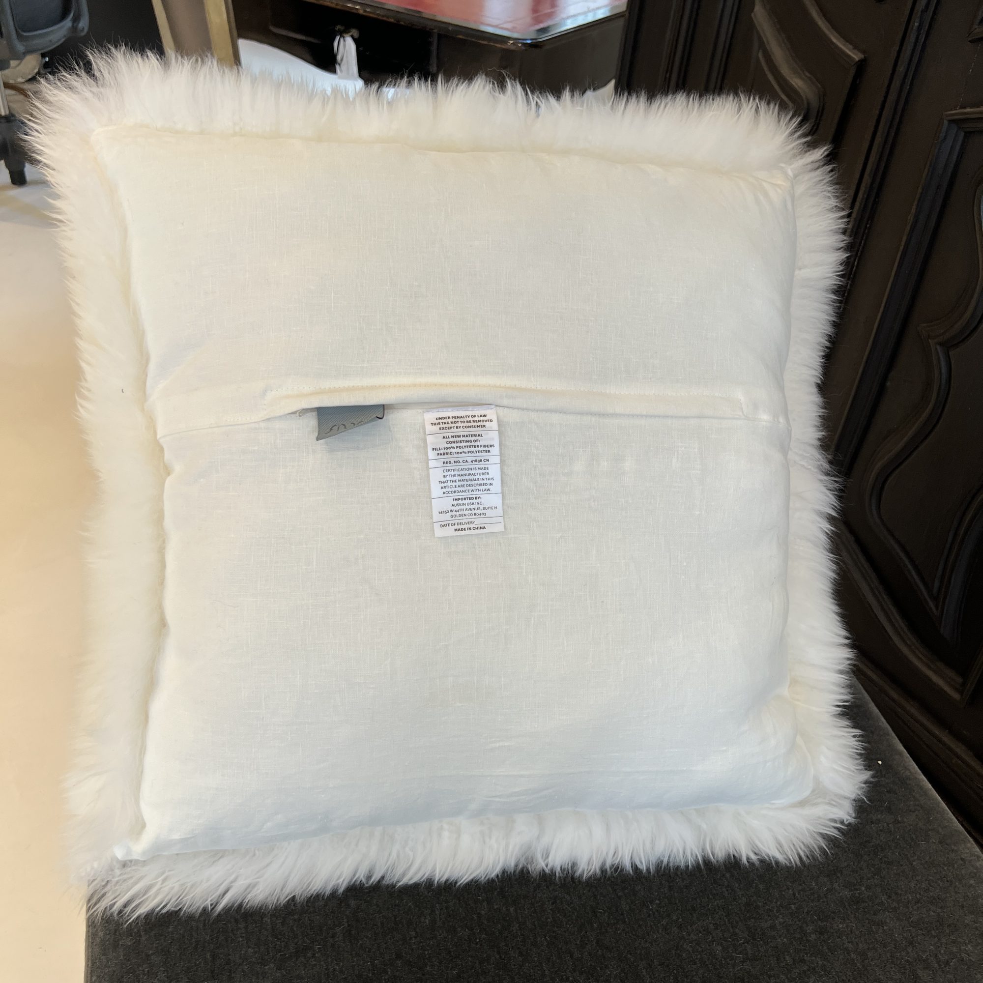 White Fur Pillow - Image 3