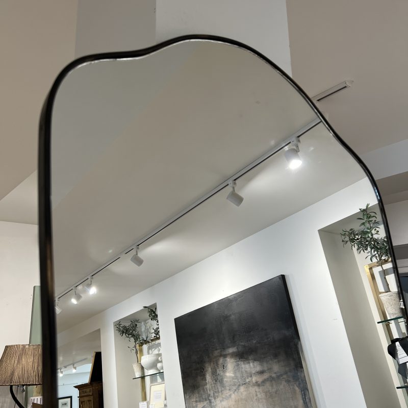 Mid-Century Italian Tall Brass Mirror - Image 5