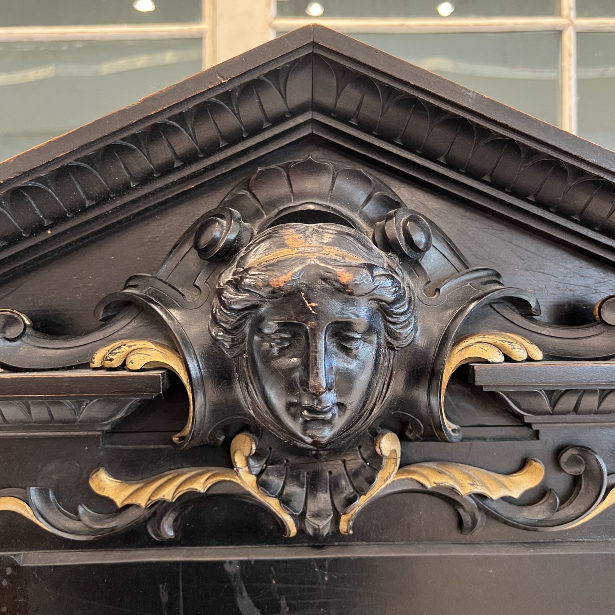 19th Century French Antique Black Throne from Paris - Image 8