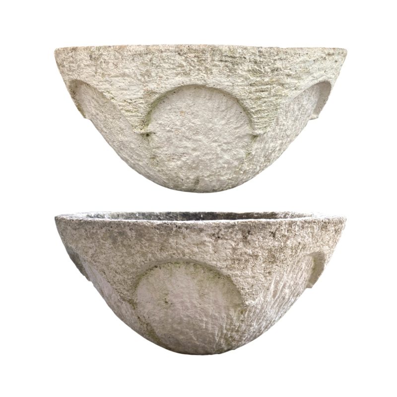Mid-Century French Pair of Concrete Jardinieres