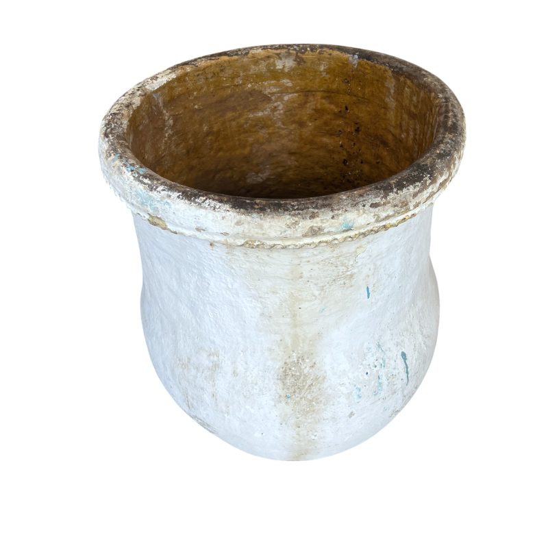 19th Century Spanish Tall White Antique Jardiniere - Image 6