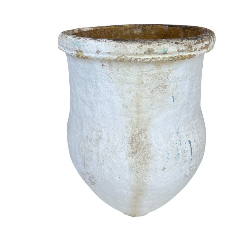 19th Century Spanish Tall White Antique Jardiniere - Image 3