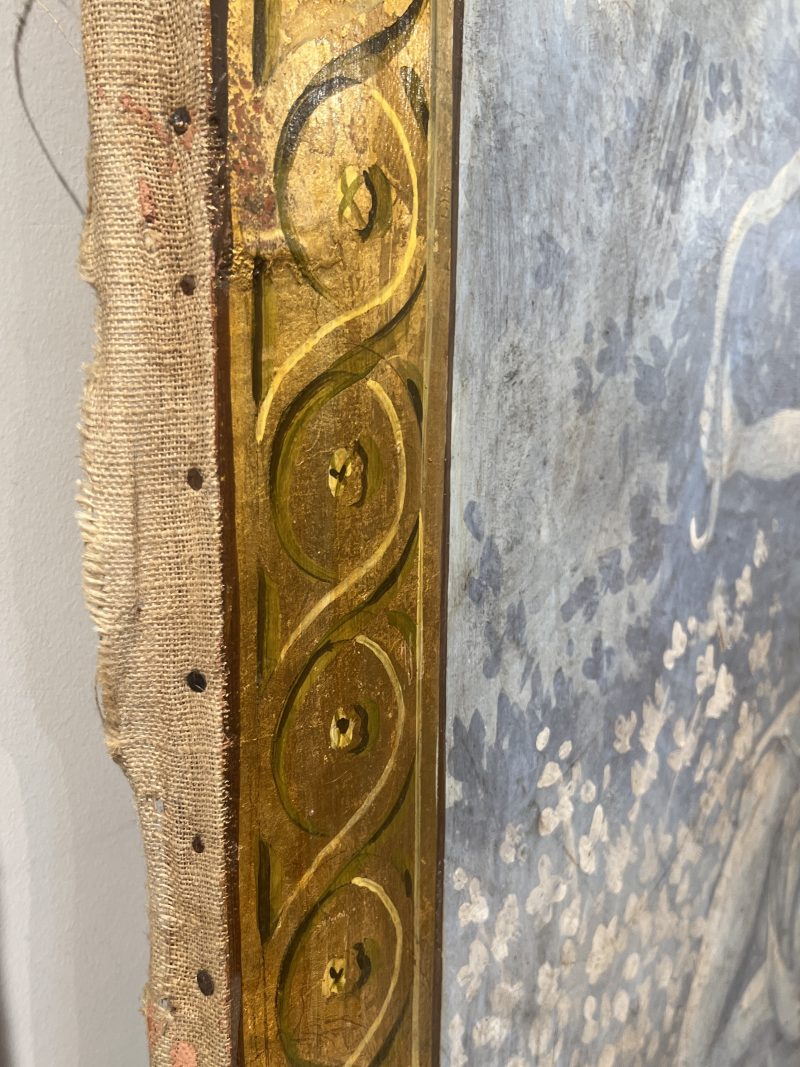 Italian Painted Linen Neoclassical Panels with Gilded Details - Image 6