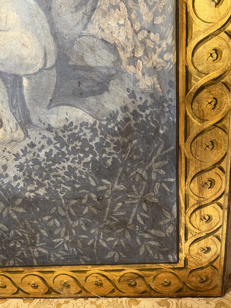 Italian Painted Linen Neoclassical Panels with Gilded Details - Image 7