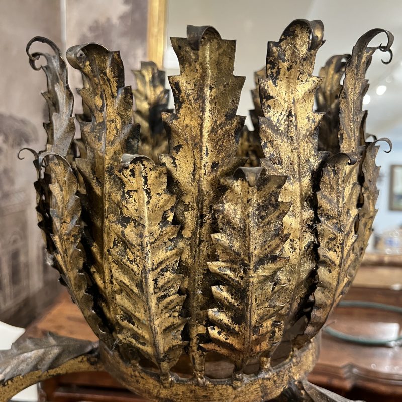 Vintage Spanish Gilded Iron Cachepot - Image 2