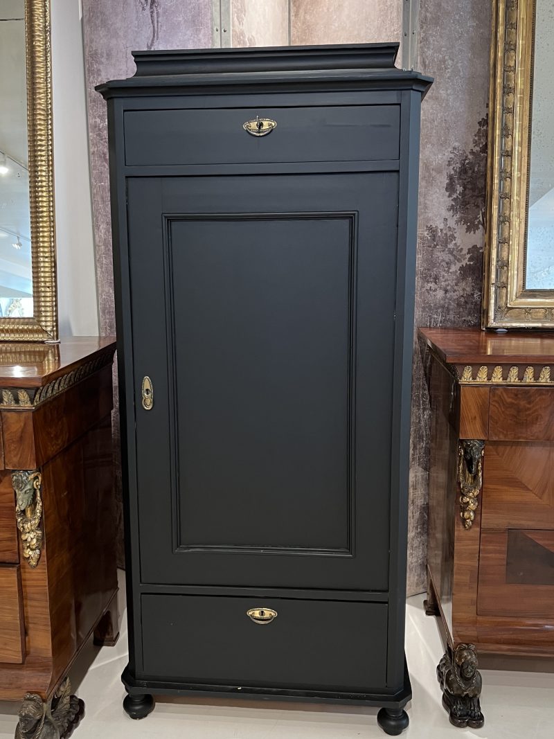 19th Century Swedish Tall Black Antique Cabinet - Image 2