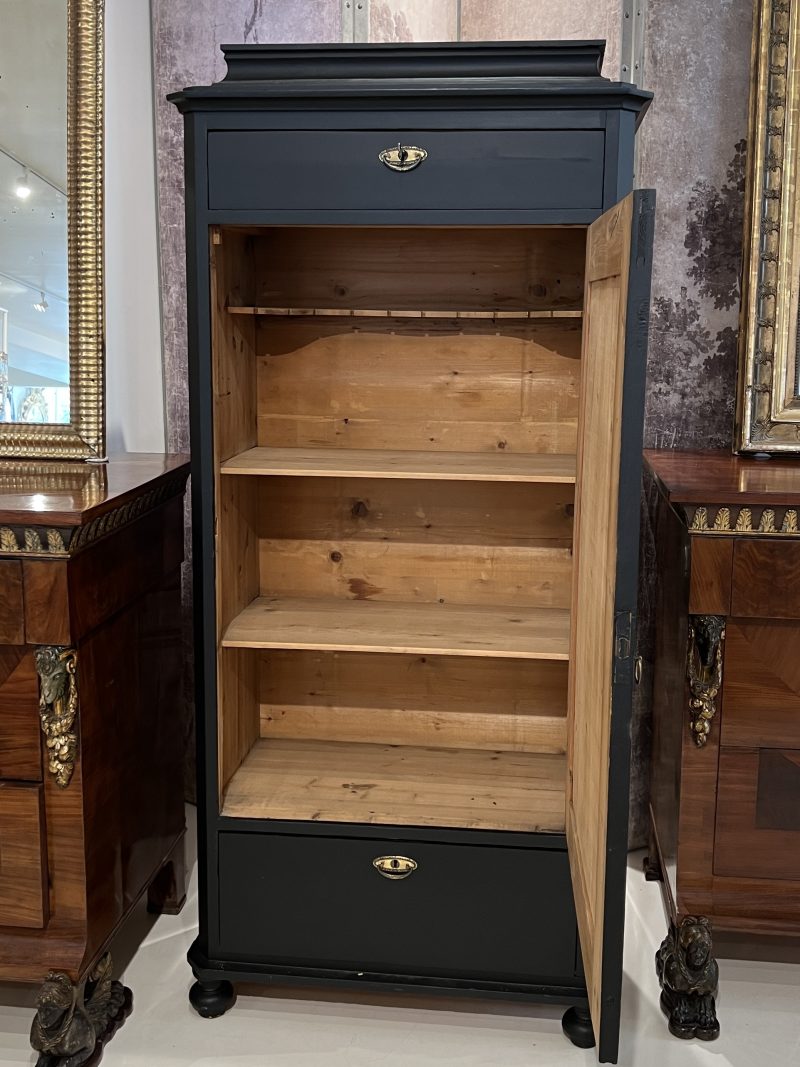 19th Century Swedish Tall Black Antique Cabinet - Image 3
