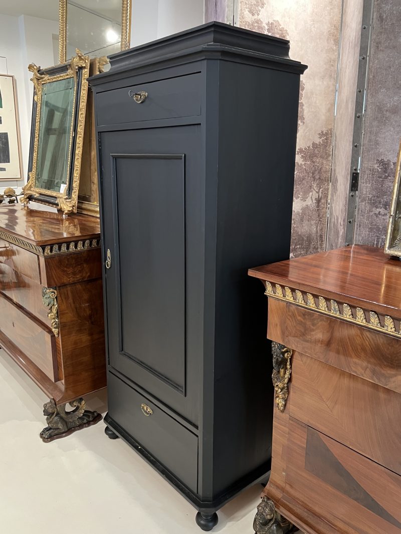 19th Century Swedish Tall Black Antique Cabinet - Image 5