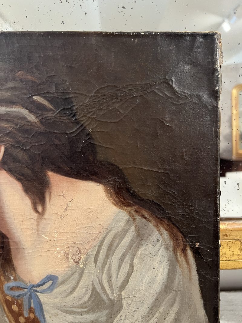 19th Century Renaissance Antique Painting of Woman - Signed - Image 3
