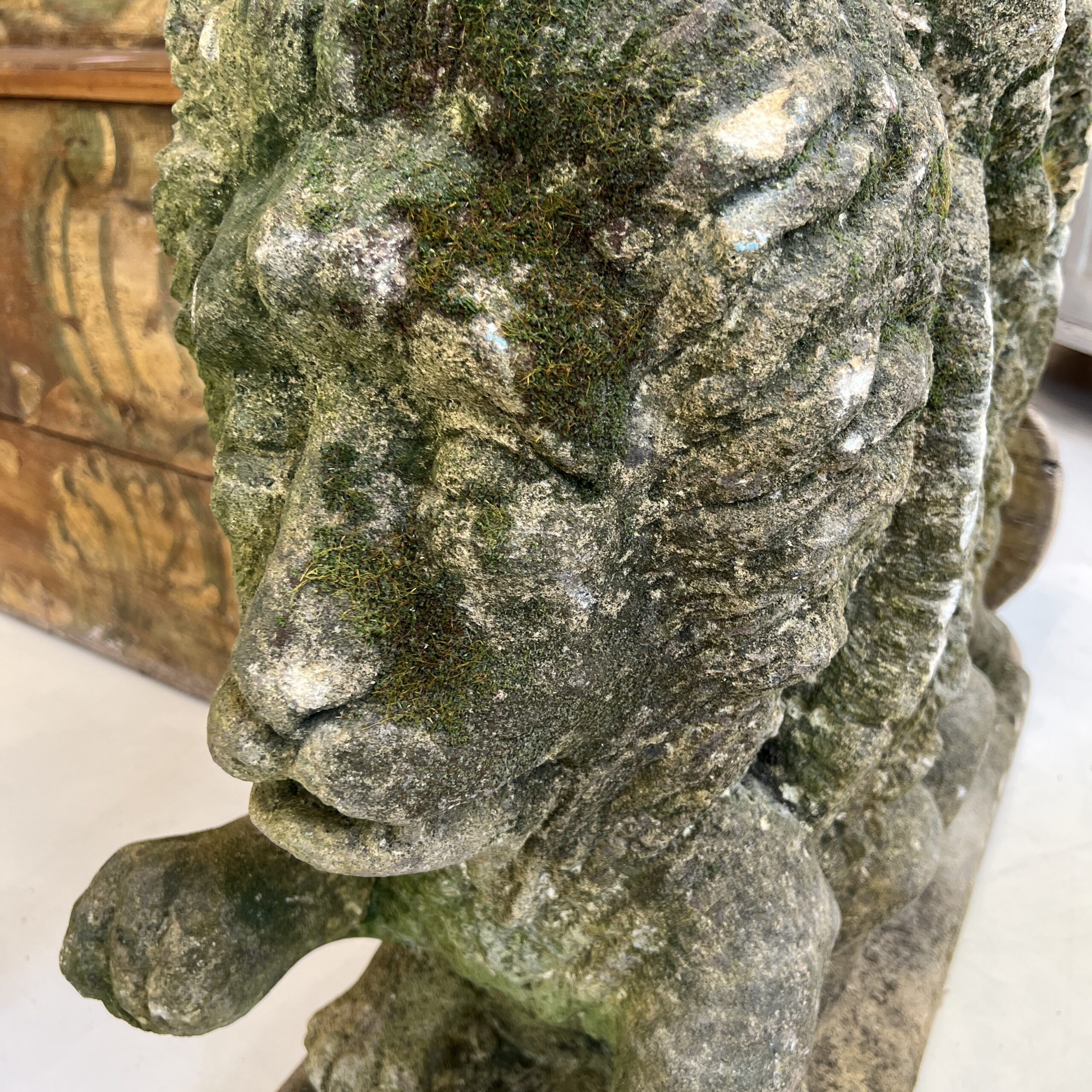 Antique French Double-Faced Winged Lion in Stone - Image 3
