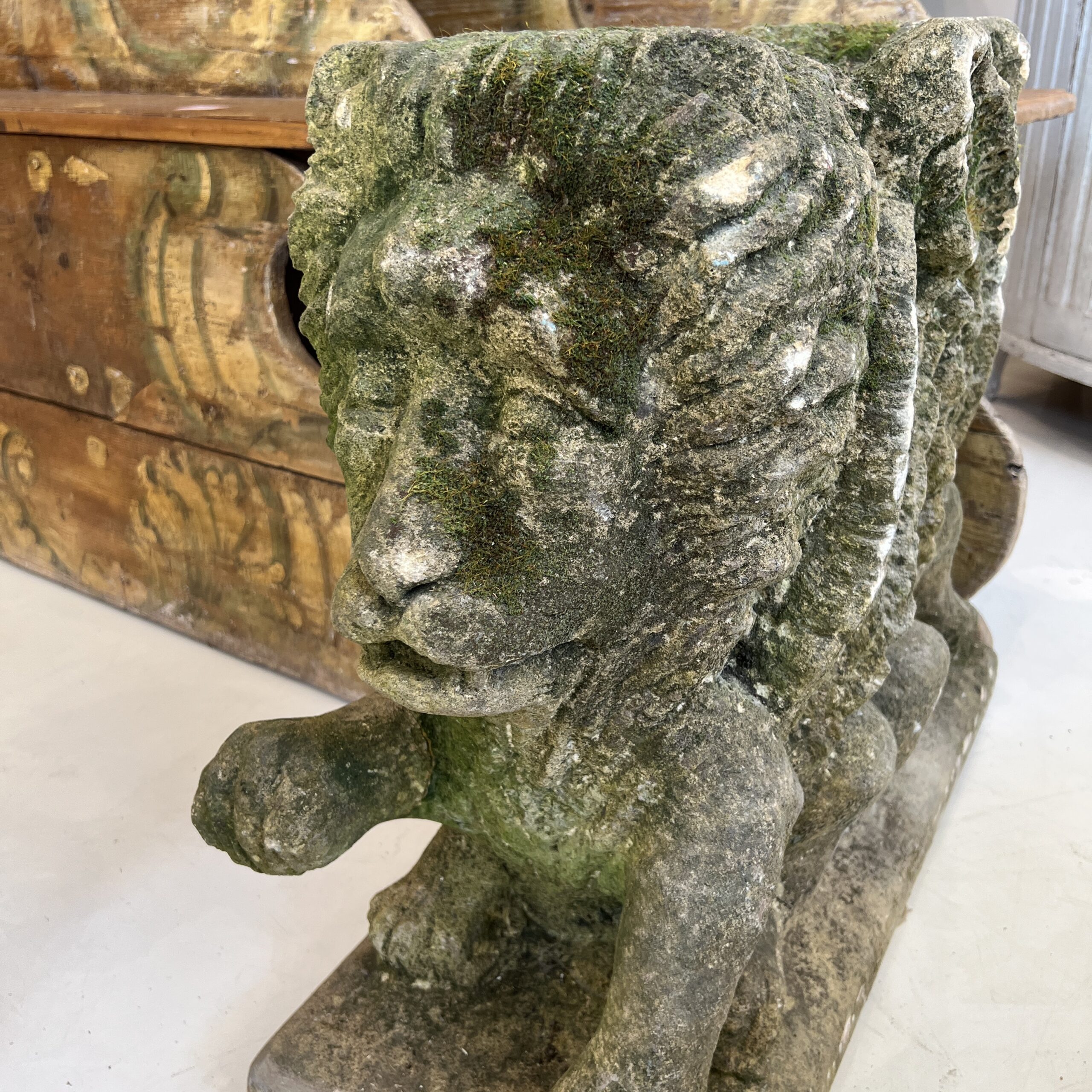 Antique French Double-Faced Winged Lion in Stone - Image 2