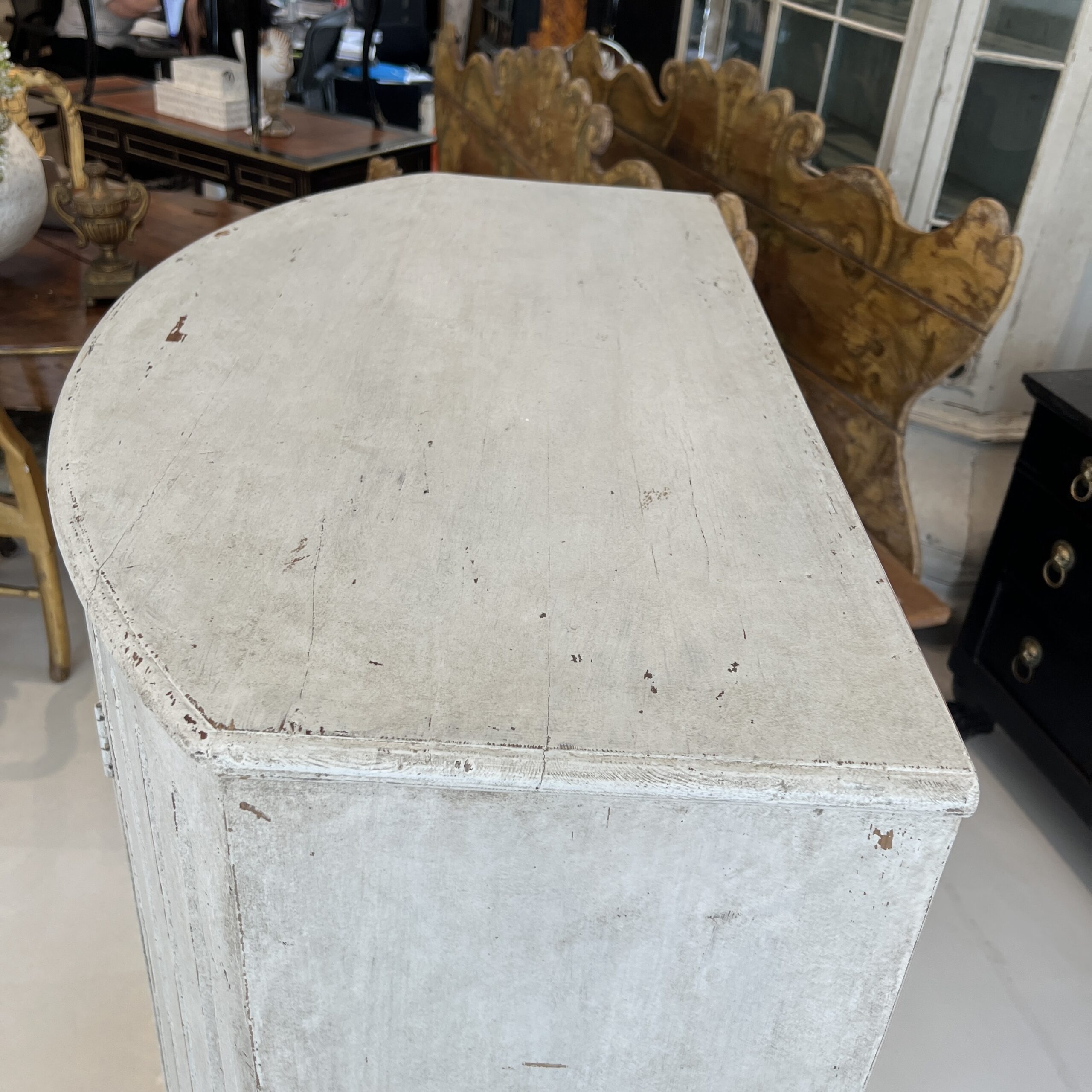 19th Century Swedish Tall Antique Cabinet with Curved Reeded Front - Image 6