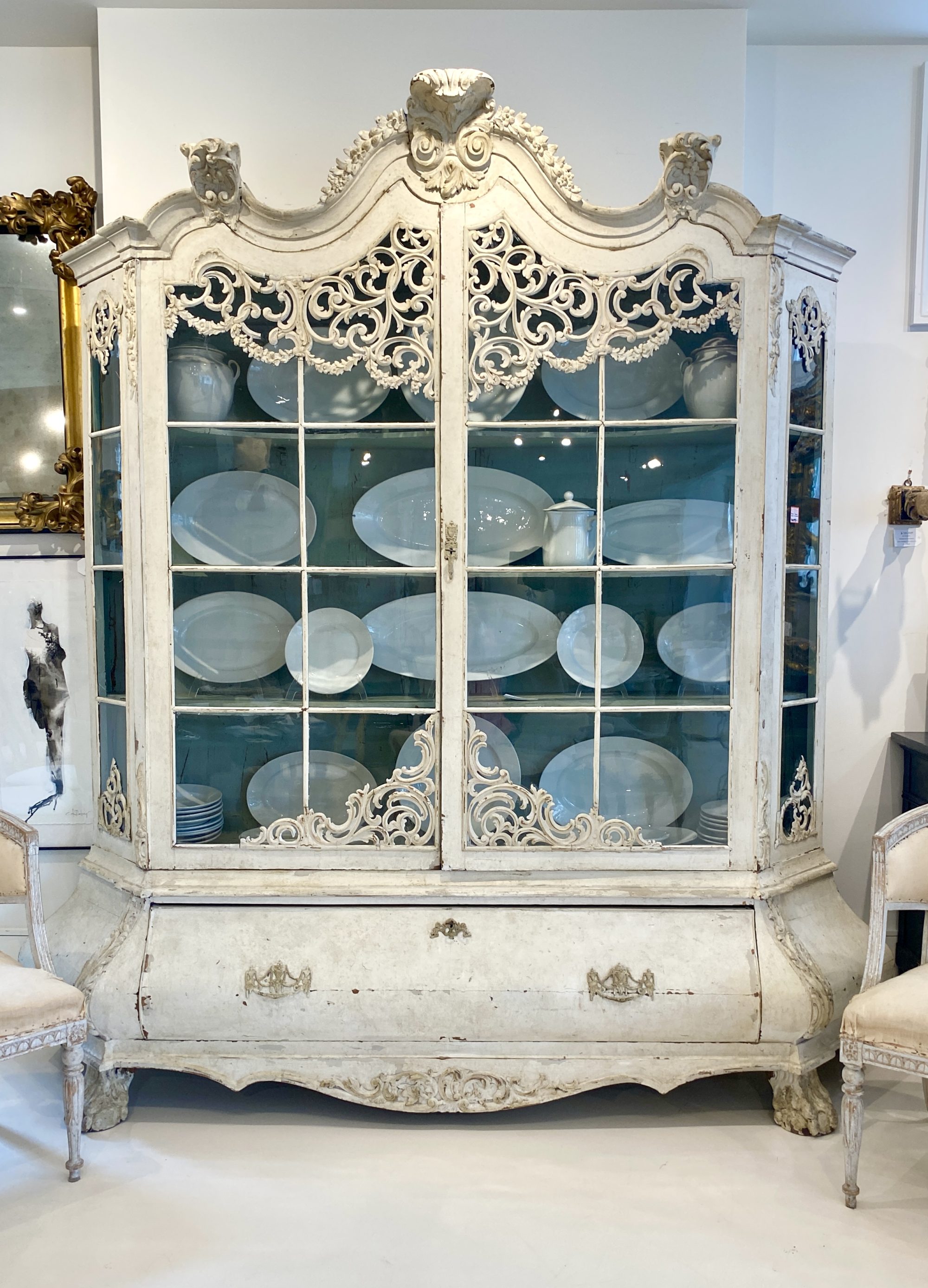 18th Century Dutch Bombe Antique Buffet Deux Corps from Holland - Image 11