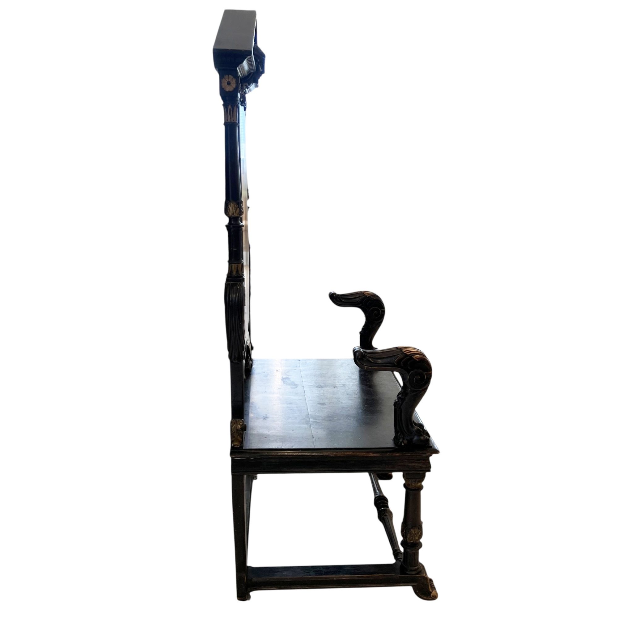 19th Century French Antique Black Throne from Paris - Image 4