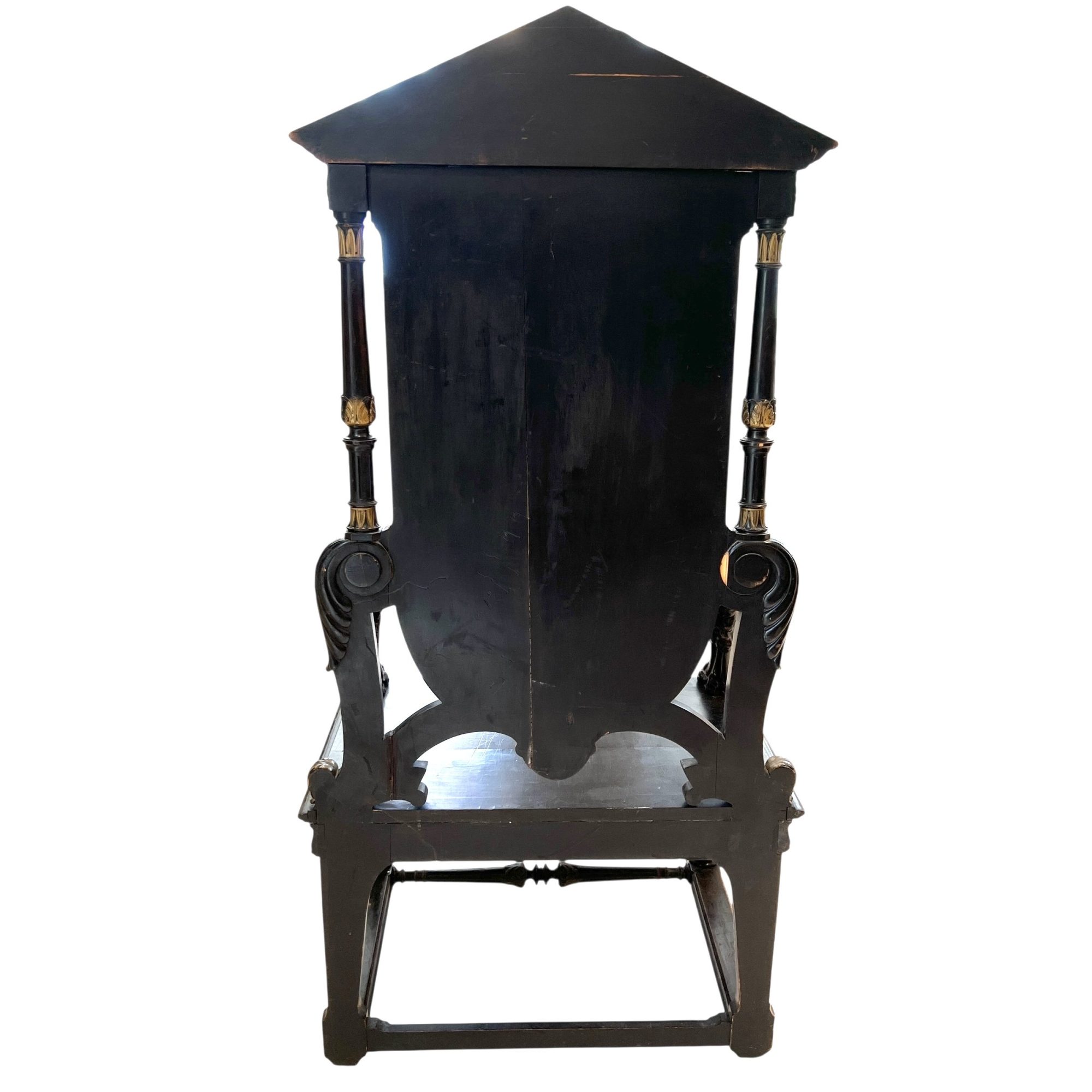 19th Century French Antique Black Throne from Paris - Image 3