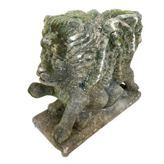 Antique French Double-Faced Winged Lion in Stone