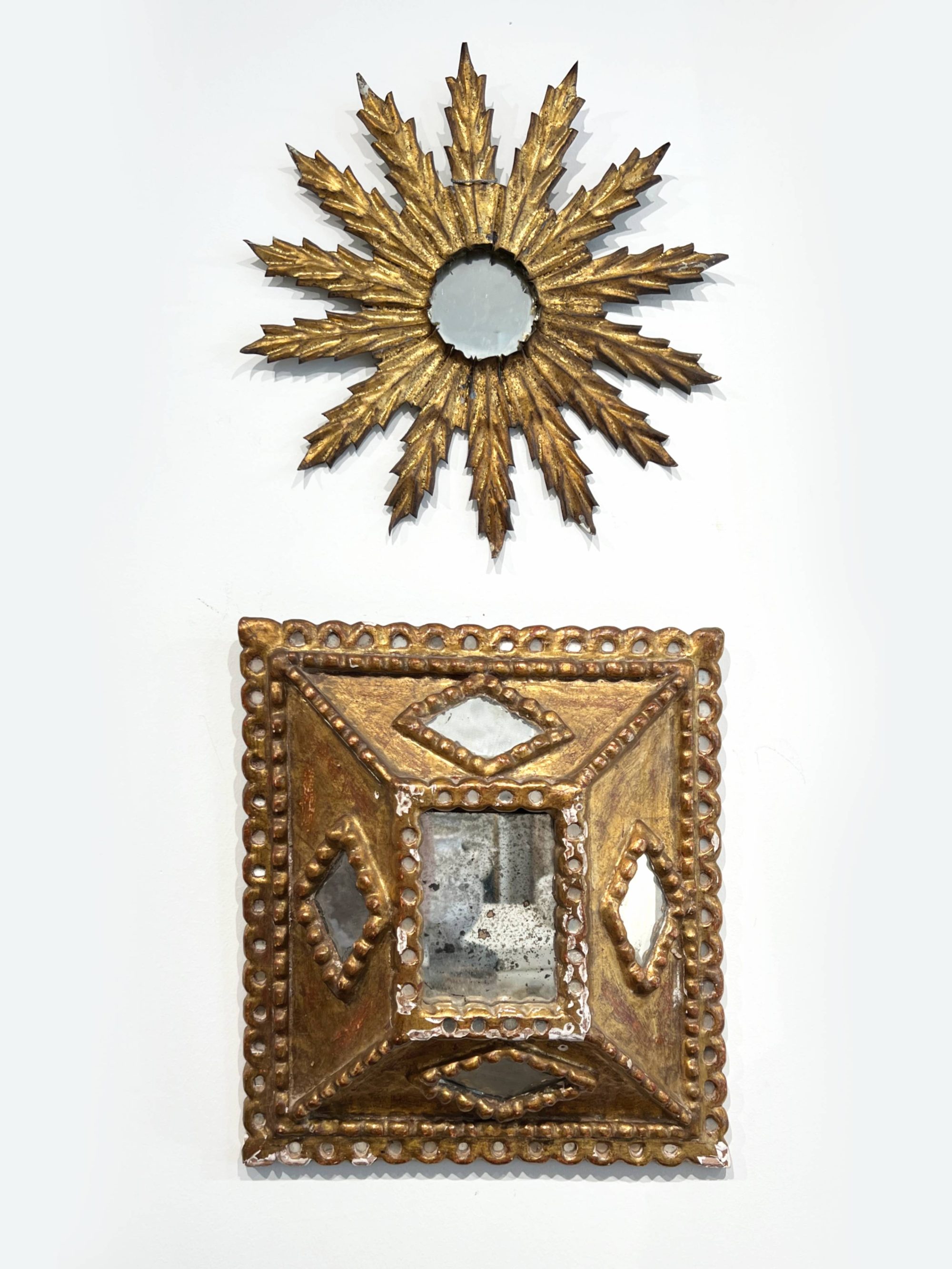 Spanish Gilded Iron Leaf Mirror - Image 5