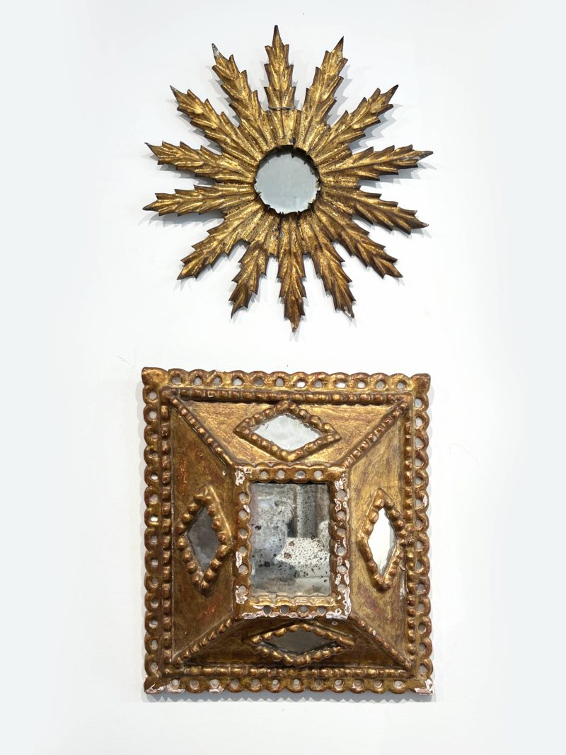 Spanish Gilded Iron Leaf Mirror - Image 5