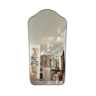 Mid-Century Italian Tall Brass Mirror