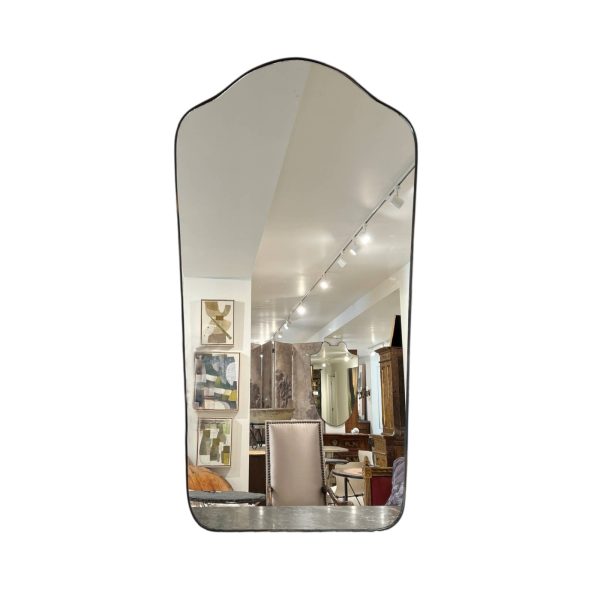 Mid-Century Italian Tall Brass Mirror