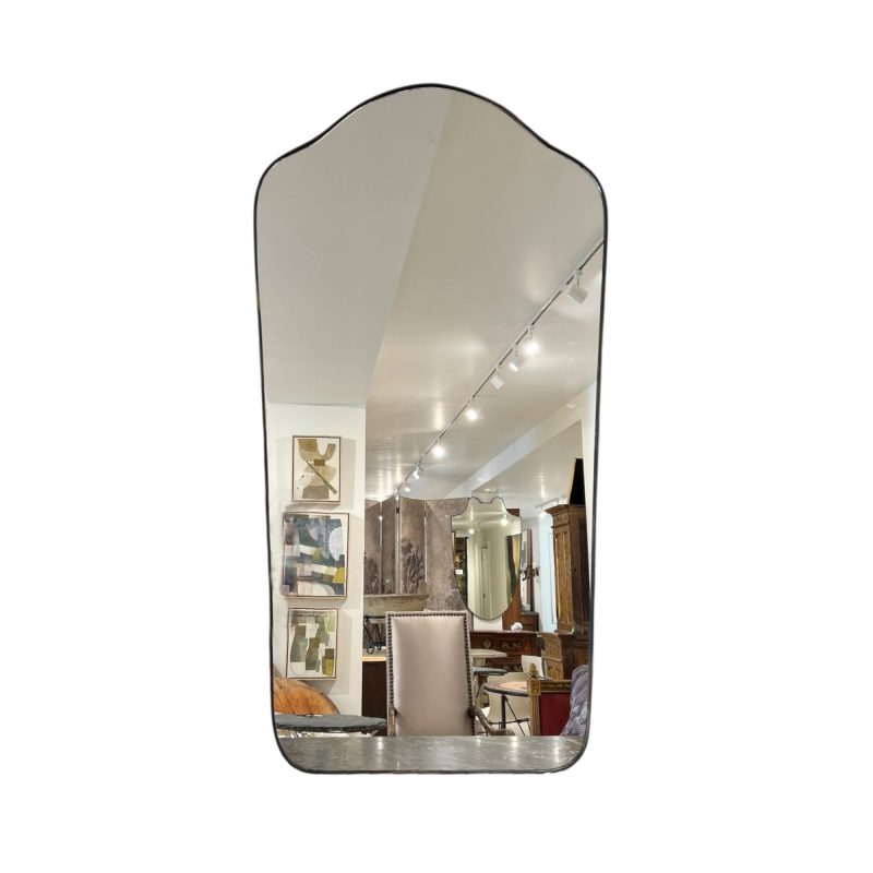 Mid-Century Italian Tall Brass Mirror