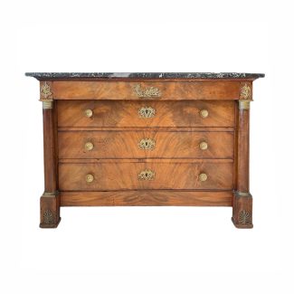 19th Century Empire Marble Top Commode