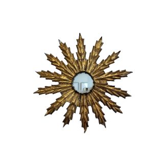 Spanish Gilded Iron Leaf Mirror