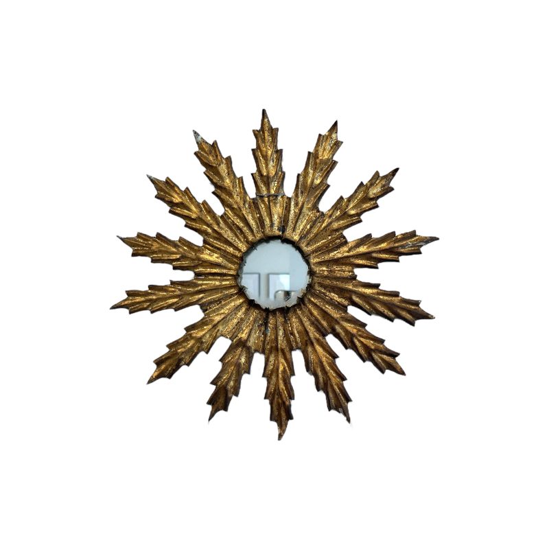 Spanish Gilded Iron Leaf Mirror