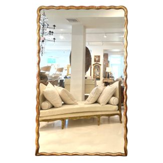 19th Century French Directoire Lg Gilded Scalloped Antique Mirror