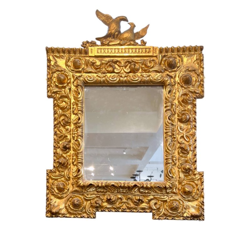 18th Century Spanish Rare Antique Louis XIV/XV Gilded Mirror