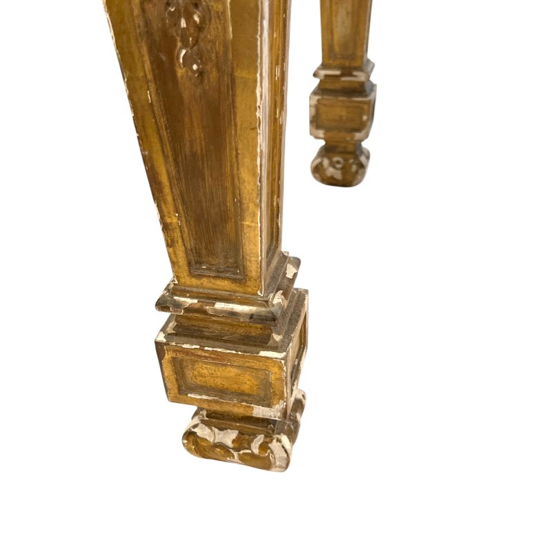 18th Century French Regence Antique Gilded Console with Conforming Grey Marble Top - Image 5