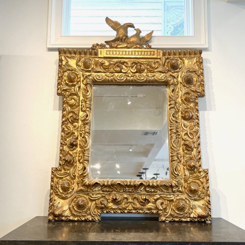 18th Century Spanish Rare Antique Louis XIV/XV Gilded Mirror - Image 6