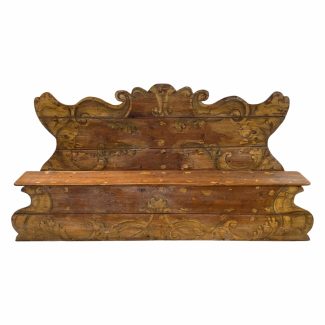 18th Century Italian Baroque Polychrome Antique Hall Bench