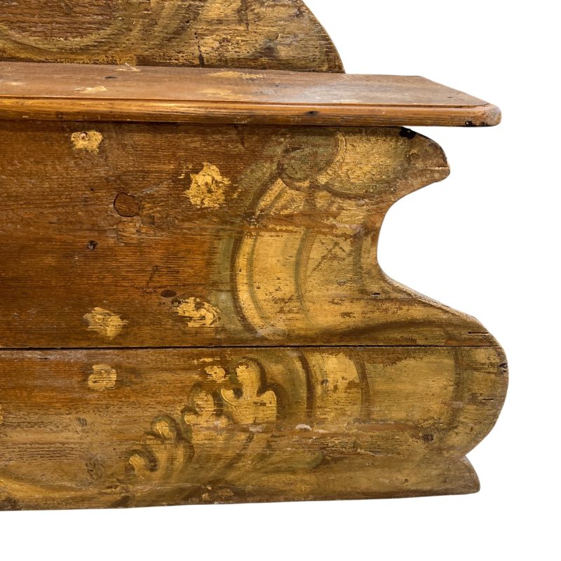 18th Century Italian Baroque Polychrome Antique Hall Bench - Image 3