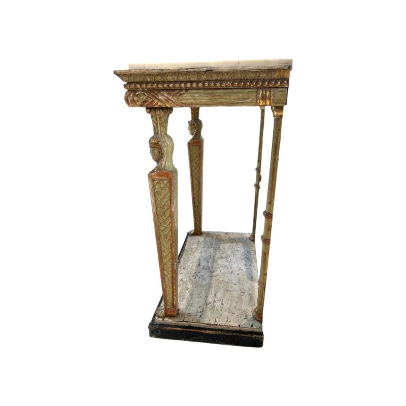 19 Swedish Gustavian Egyptian-style Antique Gilded Console Table with Marble Top - Attributed to Jonas Frisk - Image 2
