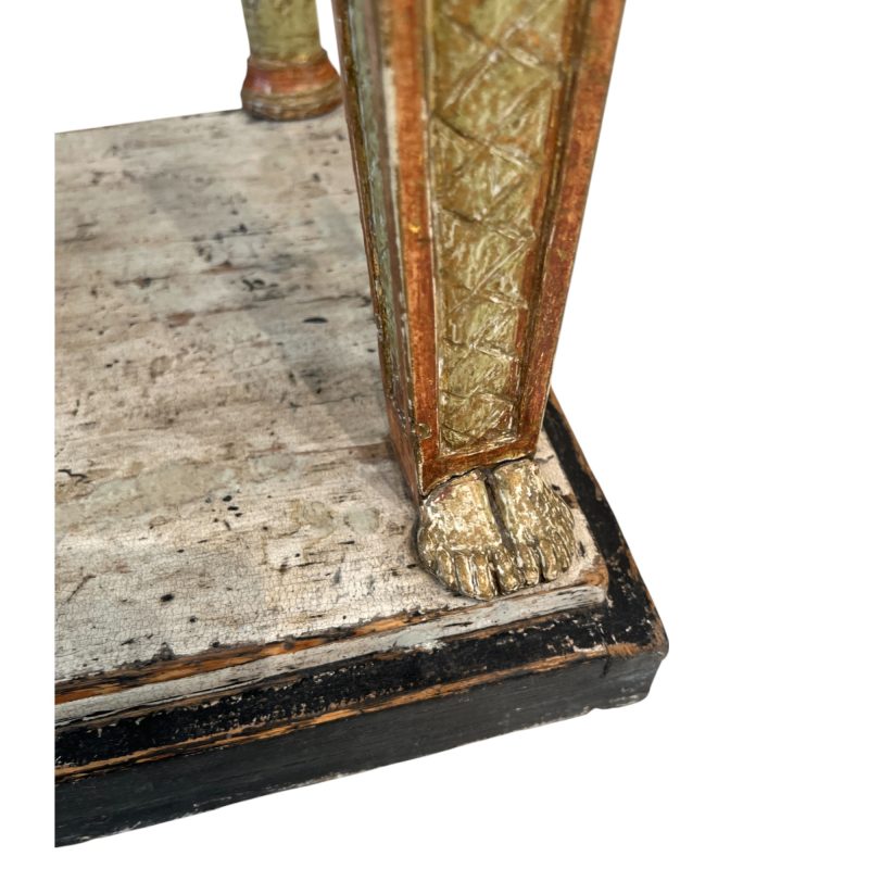 19 Swedish Gustavian Egyptian-style Antique Gilded Console Table with Marble Top - Attributed to Jonas Frisk - Image 5