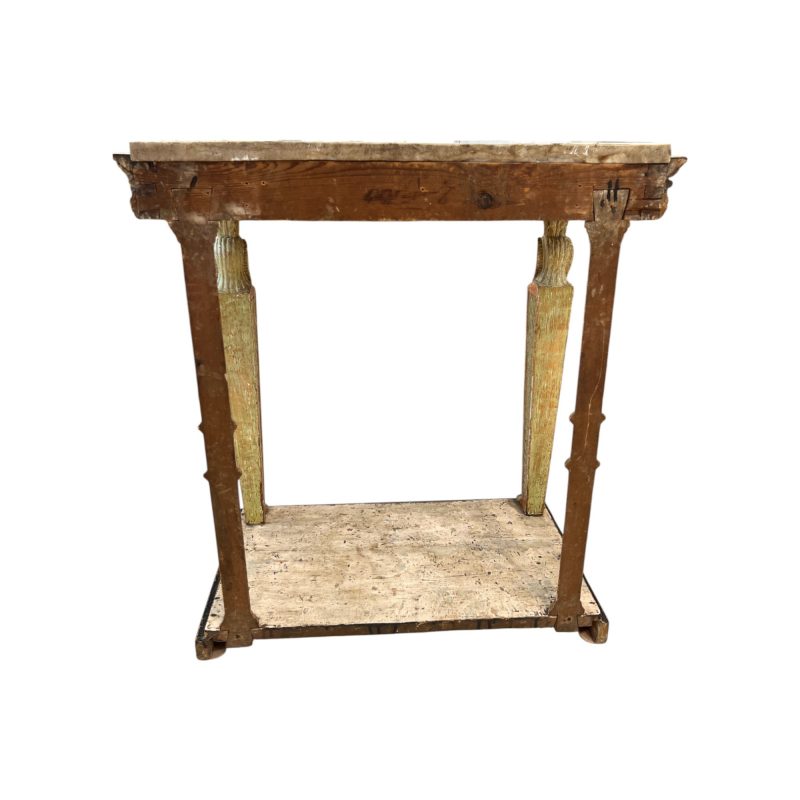 19 Swedish Gustavian Egyptian-style Antique Gilded Console Table with Marble Top - Attributed to Jonas Frisk - Image 8