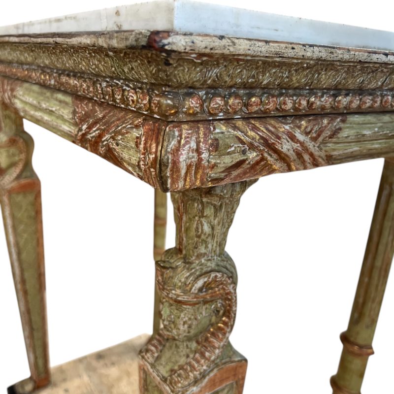 19 Swedish Gustavian Egyptian-style Antique Gilded Console Table with Marble Top - Attributed to Jonas Frisk - Image 11