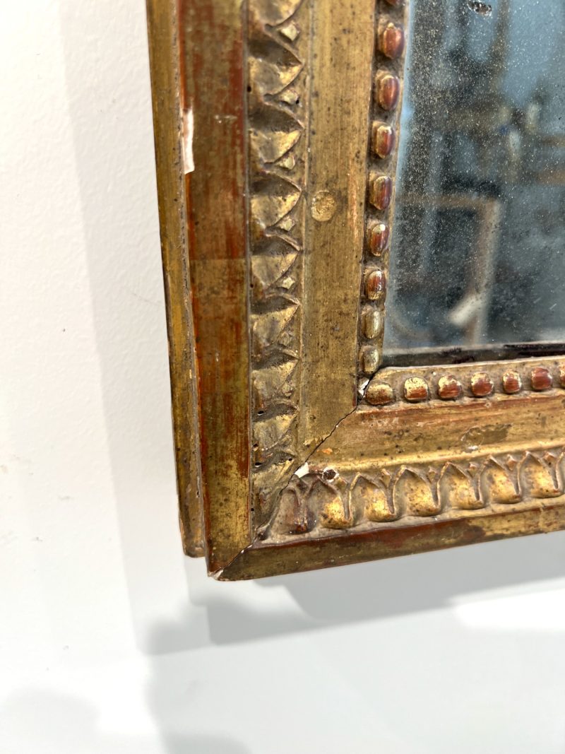 18th Century French Louis XVI Gilded Antique Mirror - Small - Image 4