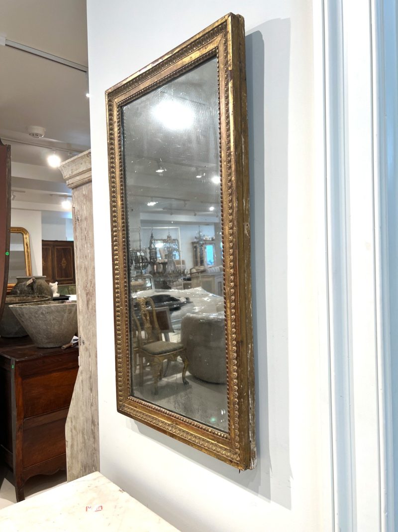 18th Century French Louis XVI Gilded Antique Mirror - Small - Image 3