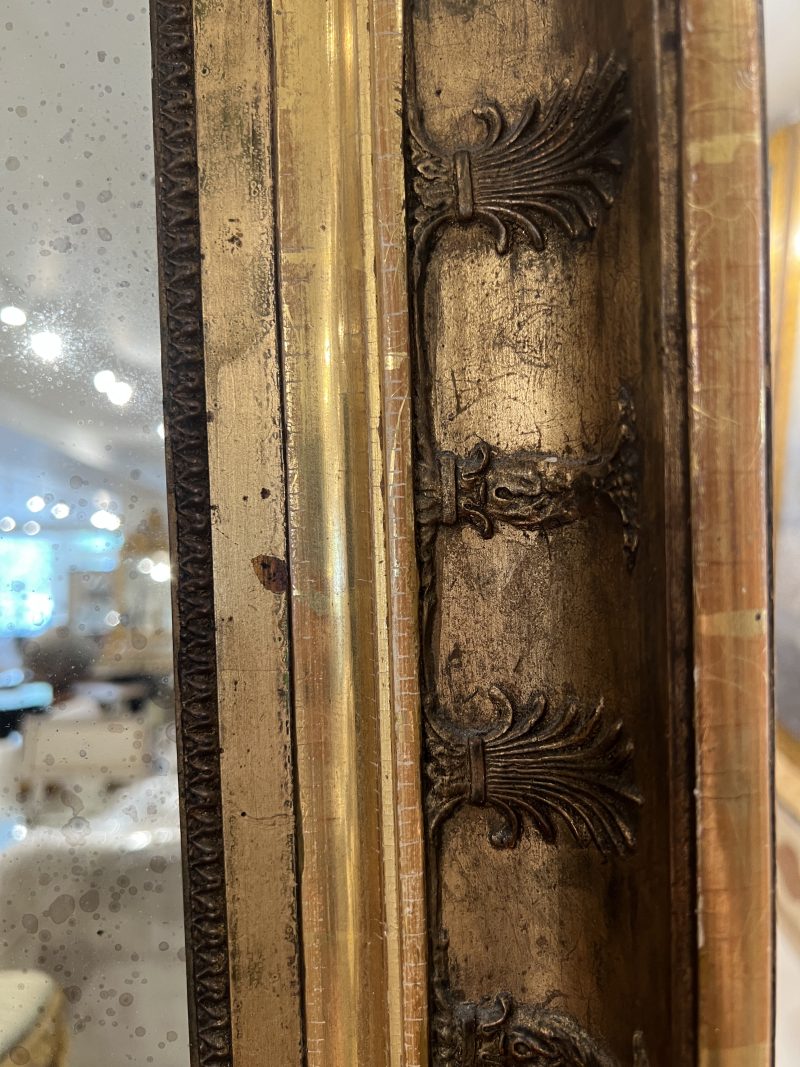 19th Century French Empire Gilded Antique Mirror - Medium - Image 5