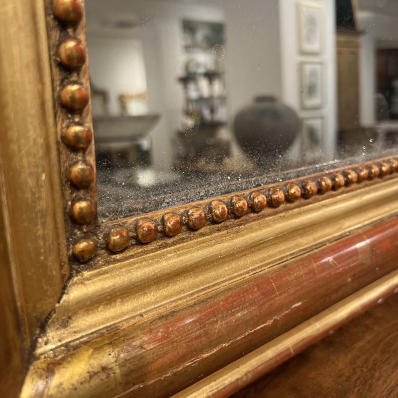 19th Century French Louis Philippe Gilded Antique Mirror w/Neoclassical X Details - Image 4