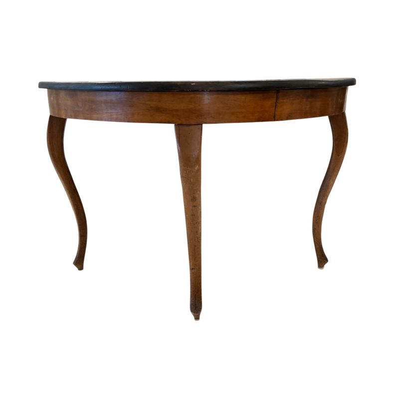 18/19th Century Swedish Pair of Walnut Antique Demilunes - Image 2
