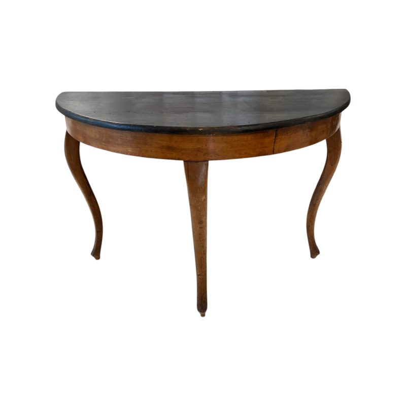 18/19th Century Swedish Pair of Walnut Antique Demilunes - Image 3