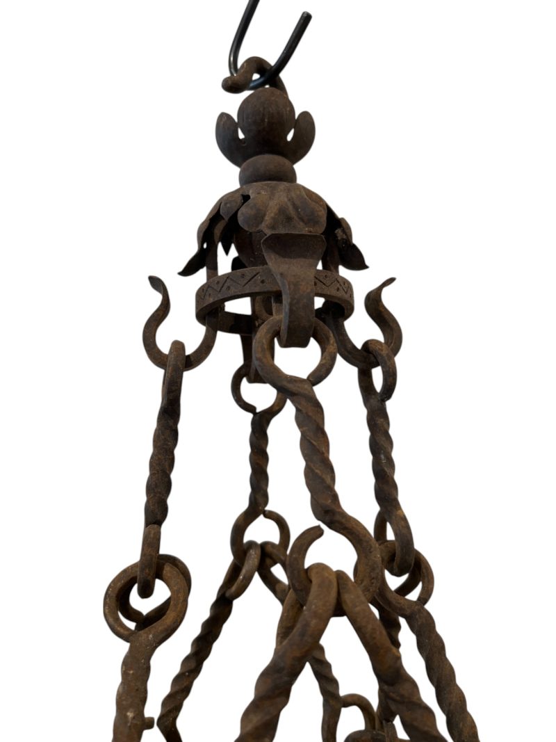 19th Century French Napoleon III Black Iron Antique Lantern - Image 2