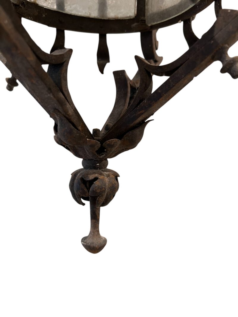 19th Century French Napoleon III Black Iron Antique Lantern - Image 4