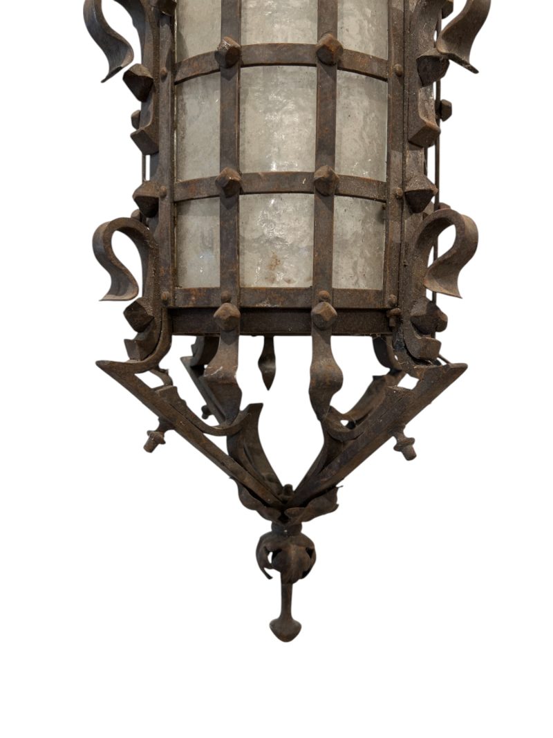 19th Century French Napoleon III Black Iron Antique Lantern - Image 5