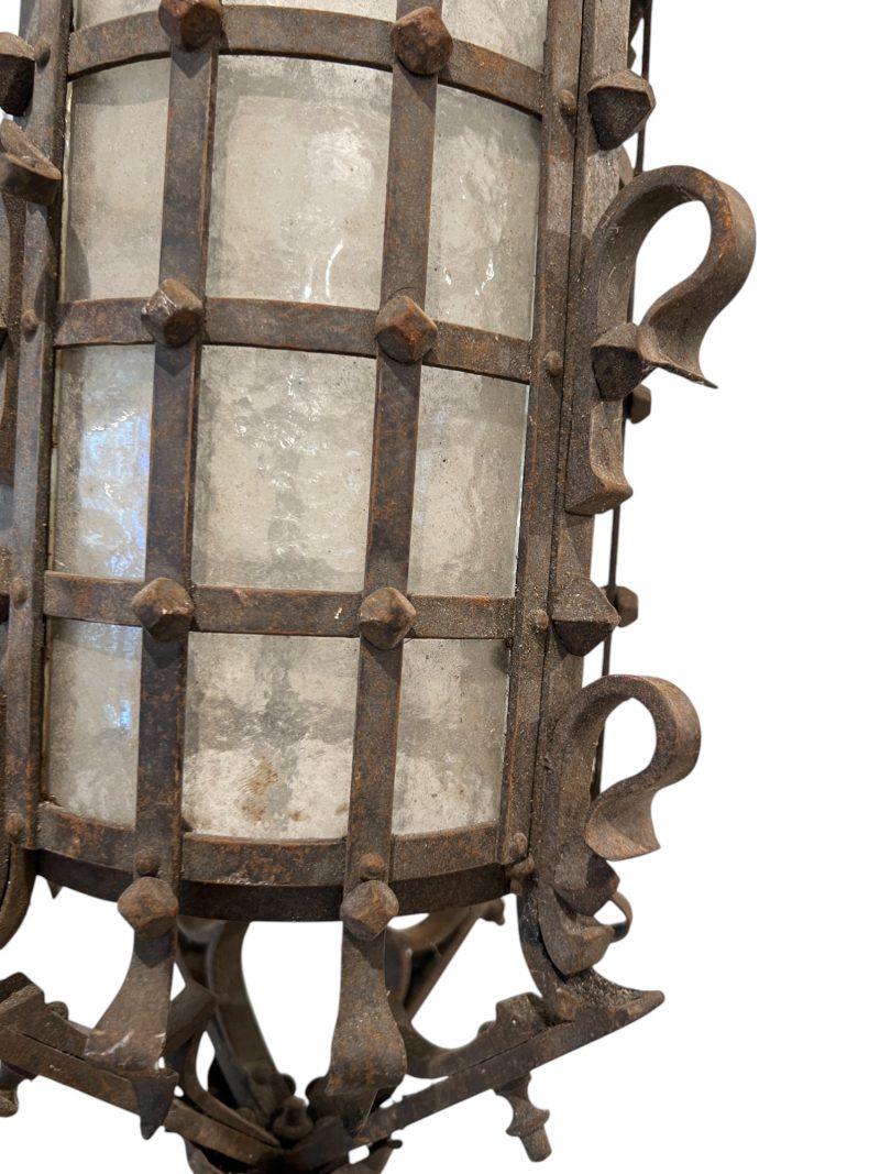 19th Century French Napoleon III Black Iron Antique Lantern - Image 6