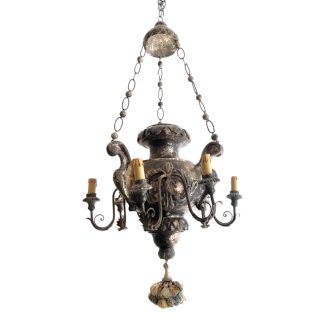 18th Century Italian Silverleaf Wood Antique Lantern from Milano